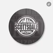Scottsdale USA City | 4'' X 4'' Round Decorative Magnet