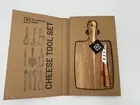 Cheese Tool Set Wooden Cutting Board With Handle Cut Out For Knife Fork End
