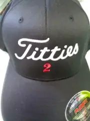 TITTIES 2 Hat - FREE SHIP - Golf Parody Cap Options: Flexfit, Snapback, Trucker