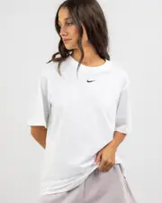 [Nike] Nike Women's Essential T-Shirt in White/Black Size Medium M White/Black