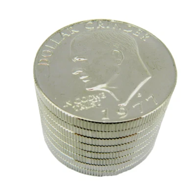 Three Piece Metal One Dollar Coin Replica Herb &Tobacco Grinder