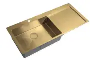 Gunmetal Brass stainless steel Single kitchen sink hand made drainer tap hole