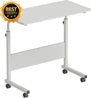 Mobile Standing Desk Adjustable Height Laptop Table with Wheel for Bed Sofa Side