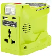 200W Power Inverter compatible with Ryobi 18V Battery, DC 18V to 230V AC Outlet with USB-C & USB A Ports, Battery-Powered Generator/Charger Adapter Station (Compatible with RB18L50 RB18L40 RC18115)