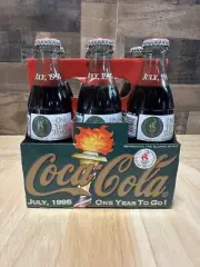 1995 Coca Cola One Year To Go, Olympics Collectible 6 Pack Bottles