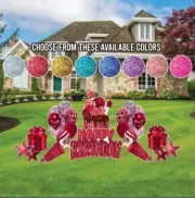 Sparkle Birthday Yard Card Greeting 12 pc Flair Set, Birthday Yard Signs