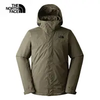 在飛比找PChome24h購物優惠-The North Face北面男款綠色防水透氣保暖連帽三合