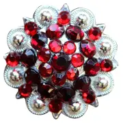 04HS 16 Hilason Western Berry Conchos Glass Rhinestones Bling 1.5" Cowgirl
