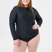 Wave Zone Curve Women's Long Sleeve Zip Rashie - Black