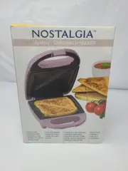 Nostalgia MyMini Sandwich Grilled Cheese Maker / Purple / New In Box