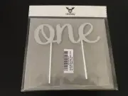 Silver Glitter ‘One’ Cake Topper