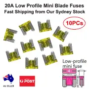 10-Pack 20A Low Profile Mini Blade Fuses Yellow Car Truck Auto Fuses 20 Amp Fuse