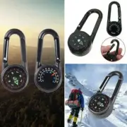 Outdoor Compass Thermometer Carabiner Keychain for Survival 2024