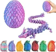 Goloxou 3D Dragon Egg with Movable Crystal Dragon Fidget Toy for Easter & Home Office Decoration