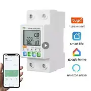 63A Smart Power Meter Switch Build-in Relay Switch Breakers AC 80-300V WIFI/Tuya