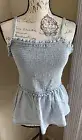 Old Navy Light Blue Chambray Peplum Tank Top NWT Medium