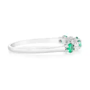 Luminesce Lab Grown 1/4 Carat Diamonds 4 Created Emerald Sterling Silver, P