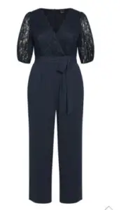 City Chic Large Jumpsuit Kennedy Navy Plus Size 20 Rrp $199.95