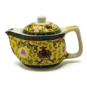 Small Herbal Teapot - Long Life Oriental Design - with Strainer - Brand New