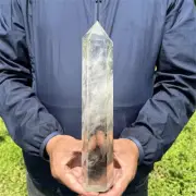 2.77LB Natural Clear Quartz Obelisk Quartz Crystal Point Wand Tower Healing