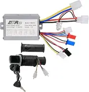 [YC Yier] 36V 500W Brush Motor Speed Controller + LCD Display Throttle Grips Key Lock for Electric Bike Bicycle Scooter ATV Quad Go Kart Buggy E Bike Dirt Bike Razor Mini Bike Drift Trike