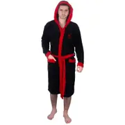 Liverpool FC Mens Dressing Gown Robe Hooded Fleece OFFICIAL Football Gift Black Large