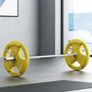 120cm 46kg Everfit Barbells Dumbbell Barbell Plate Weight Lifting Home Gym Yellow