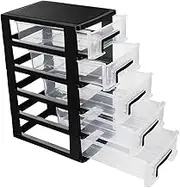 HOUDERCO Multifunctional Plastic Drawer Type Closet Organizer Transparent Storage Case for Sundries Height Elegant Design for Efficient Sorting and Stylish Desktop Storage