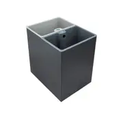 Dolphy Metal and ABS Rectangle Room Dustbin with Two Container 14L - Black