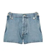 Belt-loop denim shorts FR38,FR40 Blue