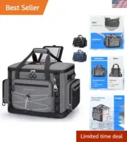 Soft Cooler Bag,Soft Sided Insulated Hard-Bottom Beach Ice Chest Large Leakpr...