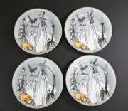 Williams Sonoma Haunted Hosts Porcelain Appetizer Plates Set of 4 Halloween New