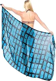 [LA LEELA] Women Beachwear Wrap Bikini Cover up Swimwear Tie Dye 8 Plus Size