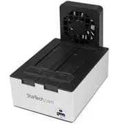 StarTech USB 3.0 Dual SATA HDD Docking Station with Fast-Charge USB Hub, Black - SDOCK2U33HFB