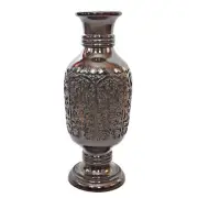 Antique Decorative Hand Curved Brown Mango Wood Table Flower Vase