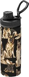 German Shepherd Dog Camping Hiking Hydration Flask,Stainless Steel Outdoor Water Bottle,Double Walled Insulated