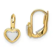 *BRAND NEW* 14k Madi K Two-Tone Children's Heart Hoop Drop & Dangle Earrings