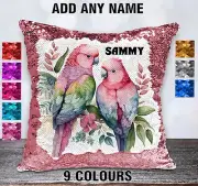 Parrots Cushion Cover Sequin Throw Pillow Flip Sequins Personalised
