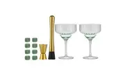 12pc Tempa Leila Margarita Premium Crystal Glass Drinkware Set Home Bar