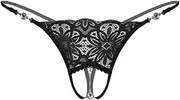 [BIANRUN] Belly Chain Lingerie Rhinestone Pendant Floral Lace Sexy Low Rise Crotchless Thongs Body Chains for Women Sexy