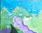 Mousey Paddle, Acrylic Painting - 16x20 Hand Painted Artwork on Canvas