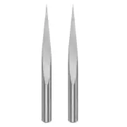 1/8" Shank 0.1mm Tip 10 Degree Carbide Engraving CNC Bit with Plastic Box 2pcs