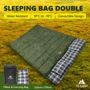 Mt Aspire Sleeping Bag Double Camping Hiking Winter Thermal -10°C Army Green