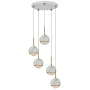 Oneta 5L Pendant Light White Clear | Telbix Lighting