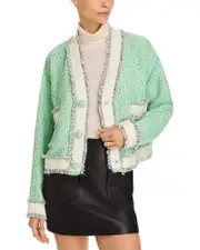 Essentiel Antwerp Fringe Trim Colorblocked Jacket