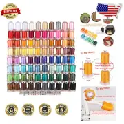 Complete 80 Spool Polyester Thread Kit - 500m & Color Card, Ideal for Embroidery