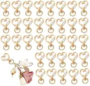 50 Pcs Swivel Clasp Hooks, BetterJonny Heart-Shaped Metal Swivel Lobster Claw Clasp 360°Metal Key Chain Clip Hook Lobster Claw Clasp for DIY Keychain Accessories
