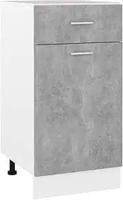 Engineered Wood Drawer Bottom Cabinet, Concrete Grey Finish, 40x46x81.5 cm Kitchen Storage Pantry Furniture with Shelves