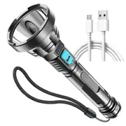 LED Flashlight Super Bright Torch USB Rechargeable Lamp High Powered