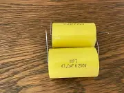 2 x 47uF 250V 47mfd NP Non Polarized Crossover Audio Capacitors MPT Film
